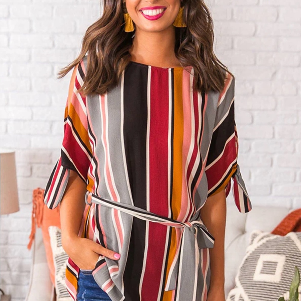 Impressions Multicolor Striped Blouse